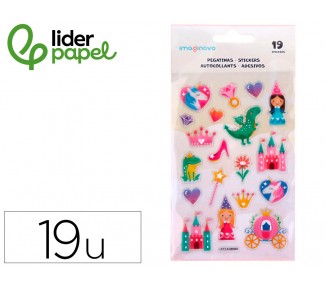 Pegatinas imaginovo princesas magic dreams pvc 190x105 mm en blister