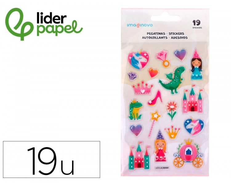 Pegatinas imaginovo princesas magic dreams pvc 190x105 mm en blister