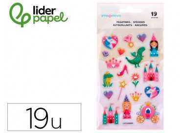Pegatinas imaginovo princesas magic dreams pvc 190x105 mm en blister