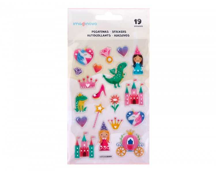 Pegatinas imaginovo princesas magic dreams pvc 190x105 mm en blister