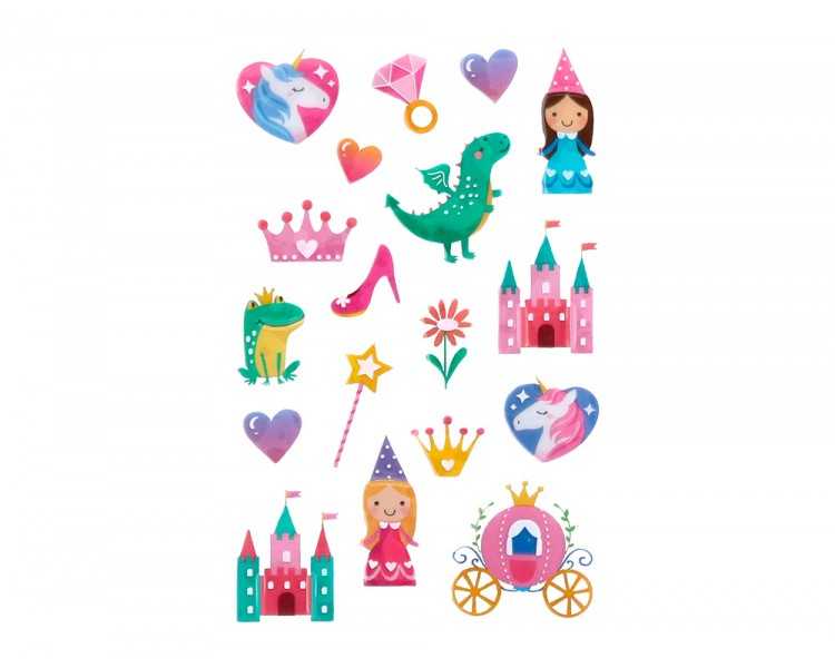 Pegatinas imaginovo princesas magic dreams pvc 190x105 mm en blister
