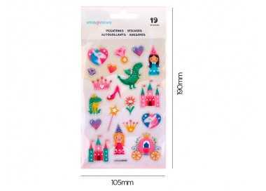 Pegatinas imaginovo princesas magic dreams pvc 190x105 mm en blister