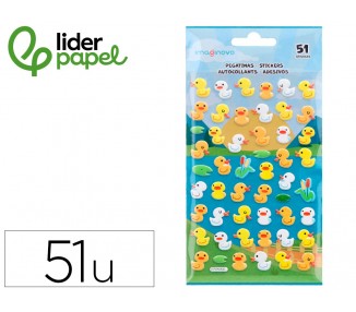 Pegatinas imaginovo cute animales patos con relieve 190x105 mm en blister