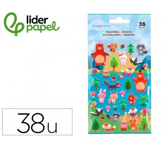 Pegatinas imaginovo cute animales bosque con relieve 190x105 mm en blister