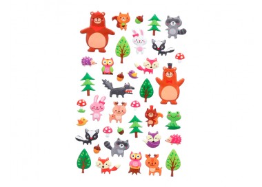 Pegatinas imaginovo cute animales bosque con relieve 190x105 mm en blister