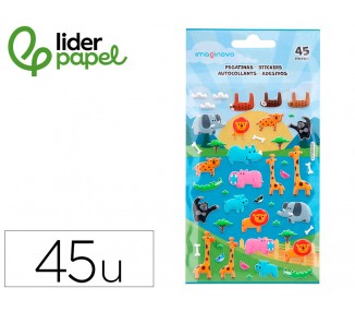 Pegatinas imaginovo cute animales safari con relieve 190x105 mm en blister