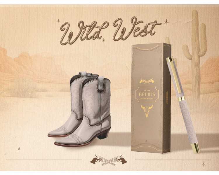 Boligrafo belius wild west aluminio color verde tinta color azul caja de diseño