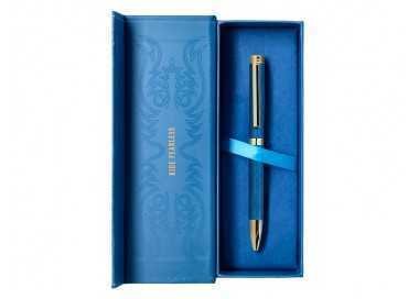 Boligrafo belius wild west aluminio color azul marino dorado tinta color azul caja de diseño