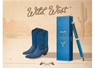 Roller belius wild west aluminio color azul marino dorado tinta color negro caja de diseño Roller belius wild west aluminio color azul marino dorado tinta color negro caja de diseño