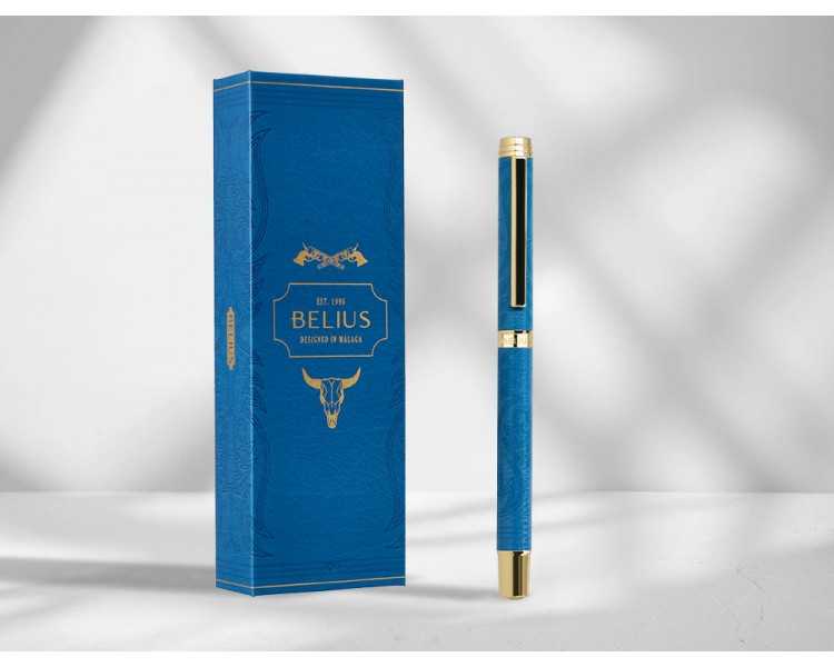 Roller belius wild west aluminio color azul marino dorado tinta color negro caja de diseño
