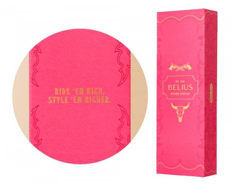 Roller belius wild west aluminio color rosa dorado tinta color negro caja de diseño