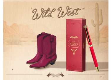 Roller belius wild west aluminio color granate dorado tinta color negro caja de diseño Roller belius wild west aluminio color granate dorado tinta color negro caja de diseño