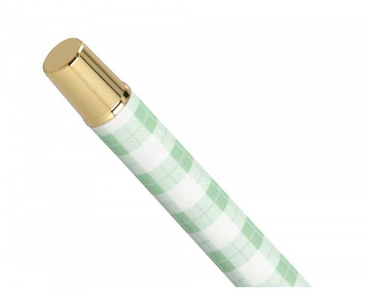 Boligrafo belius picnic aluminio color verde dorado tinta color azul caja de diseño