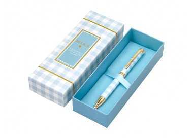 Boligrafo belius perfect picnic day aluminio color azul celeste dorado tinta azulcaja de diseño