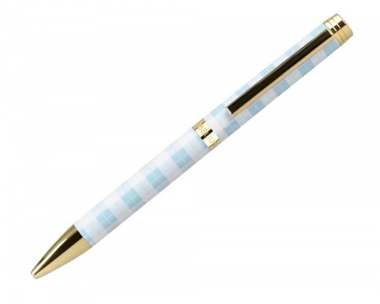 Boligrafo belius perfect picnic day aluminio color azul celeste dorado tinta azulcaja de diseño