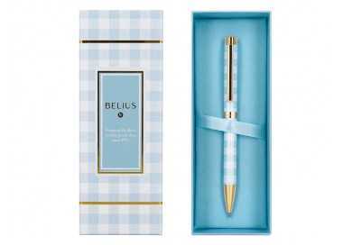 Boligrafo belius perfect picnic day aluminio color azul celeste dorado tinta azulcaja de diseño