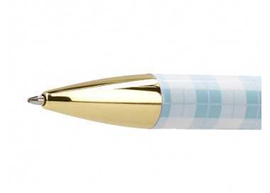 Boligrafo belius perfect picnic day aluminio color azul celeste dorado tinta azulcaja de diseño