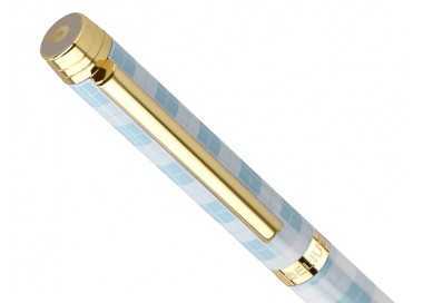 Boligrafo belius perfect picnic day aluminio color azul celeste dorado tinta azulcaja de diseño