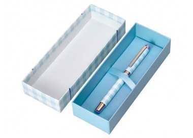 Boligrafo belius perfect picnic day aluminio color azul celeste dorado tinta azulcaja de diseño