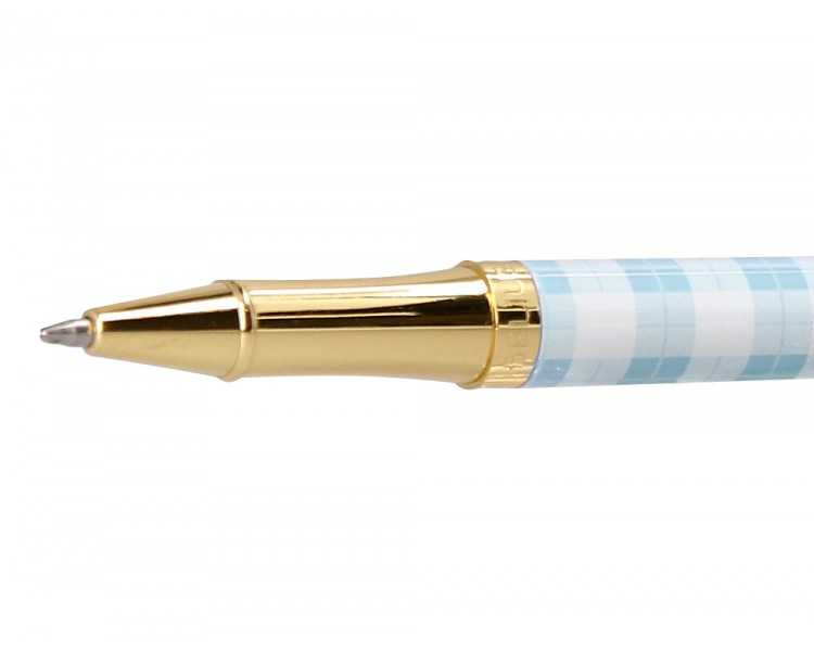 Boligrafo belius perfect picnic day aluminio color azul celeste dorado tinta azulcaja de diseño