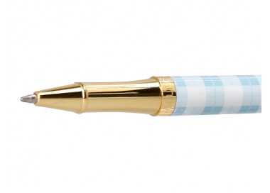 Boligrafo belius perfect picnic day aluminio color azul celeste dorado tinta azulcaja de diseño