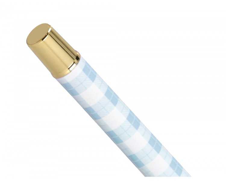 Boligrafo belius perfect picnic day aluminio color azul celeste dorado tinta azulcaja de diseño