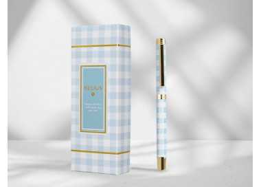 Boligrafo belius perfect picnic day aluminio color azul celeste dorado tinta azulcaja de diseño