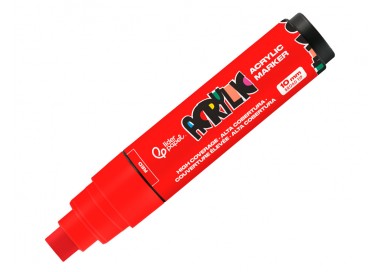 Rotulador liderpapel acrylic base agua todo tipo de superficie punta rectangular 10 mm rojo