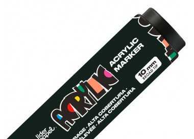 Rotulador liderpapel acrylic base agua todo tipo de superficie punta rectangular 10 mm negro