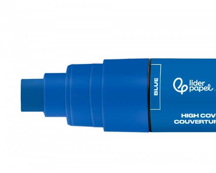 Rotulador liderpapel acrylic base agua todo tipo de superficie punta rectangular 10 mm azul