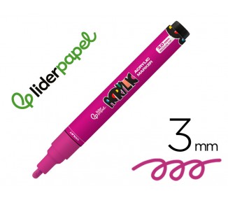 Rotulador liderpapel acrylic base agua todo tipo de superficie punta redonda 3 mm violeta