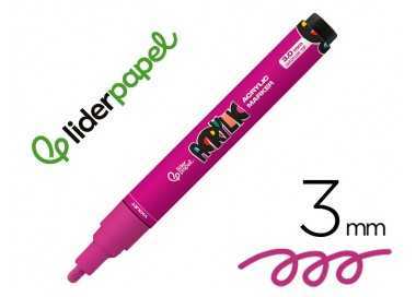 Rotulador liderpapel acrylic base agua todo tipo de superficie punta redonda 3 mm violeta