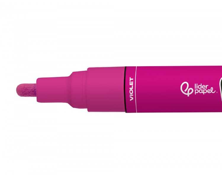 Rotulador liderpapel acrylic base agua todo tipo de superficie punta redonda 3 mm violeta