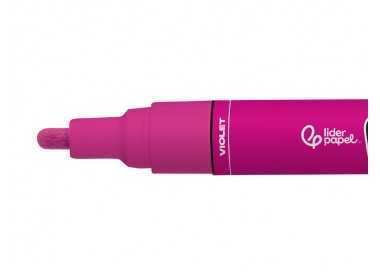 Rotulador liderpapel acrylic base agua todo tipo de superficie punta redonda 3 mm violeta