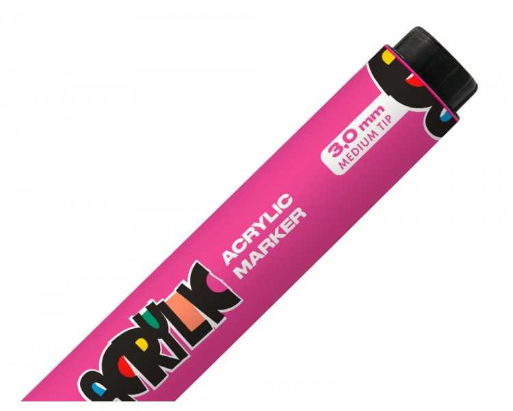 Rotulador liderpapel acrylic base agua todo tipo de superficie punta redonda 3 mm rosa