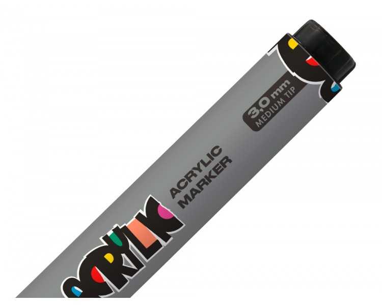 Rotulador liderpapel acrylic base agua todo tipo de superficie punta redonda 3 mm plata