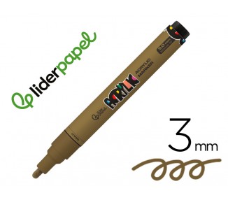 Rotulador liderpapel acrylic base agua todo tipo de superficie punta redonda 3 mm oro