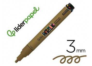 Rotulador liderpapel acrylic base agua todo tipo de superficie punta redonda 3 mm oro