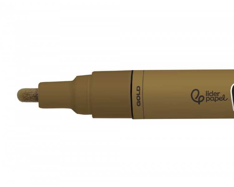 Rotulador liderpapel acrylic base agua todo tipo de superficie punta redonda 3 mm oro