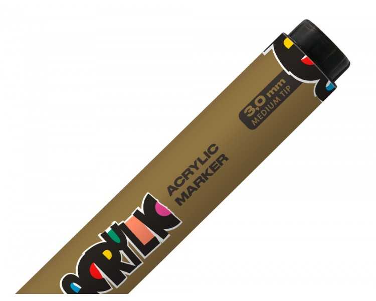 Rotulador liderpapel acrylic base agua todo tipo de superficie punta redonda 3 mm oro