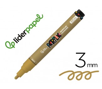Rotulador liderpapel acrylic base agua todo tipo de superficie punta redonda 3 mm marron claro