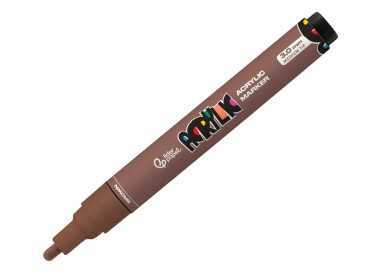Rotulador liderpapel acrylic base agua todo tipo de superficie punta redonda 3 mm marron