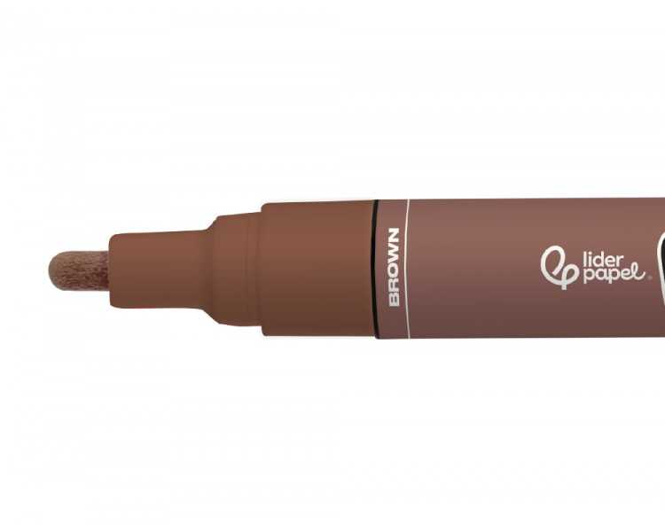 Rotulador liderpapel acrylic base agua todo tipo de superficie punta redonda 3 mm marron