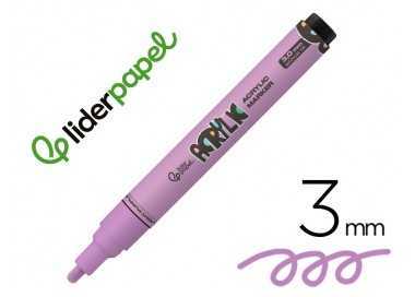 Rotulador liderpapel acrylic base agua todo tipo de superficie punta redonda 3 mm lila