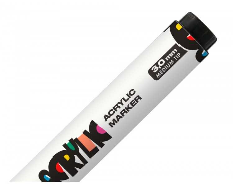 Rotulador liderpapel acrylic base agua todo tipo de superficie punta redonda 3 mm blanco