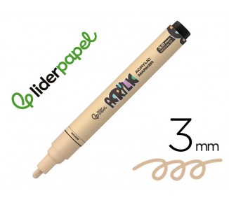 Rotulador liderpapel acrylic base agua todo tipo de superficie punta redonda 3 mm beige