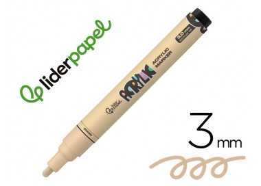 Rotulador liderpapel acrylic base agua todo tipo de superficie punta redonda 3 mm beige