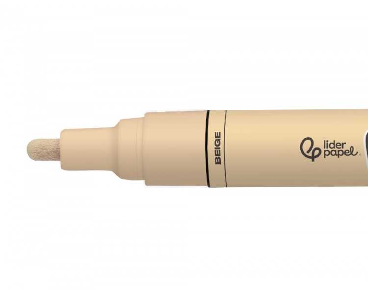 Rotulador liderpapel acrylic base agua todo tipo de superficie punta redonda 3 mm beige