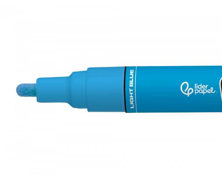 Rotulador liderpapel acrylic base agua todo tipo de superficie punta redonda 3 mm azul claro
