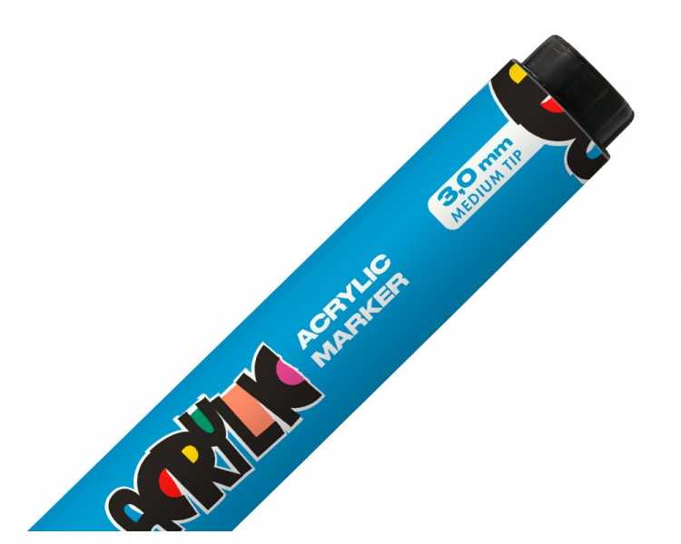 Rotulador liderpapel acrylic base agua todo tipo de superficie punta redonda 3 mm azul claro